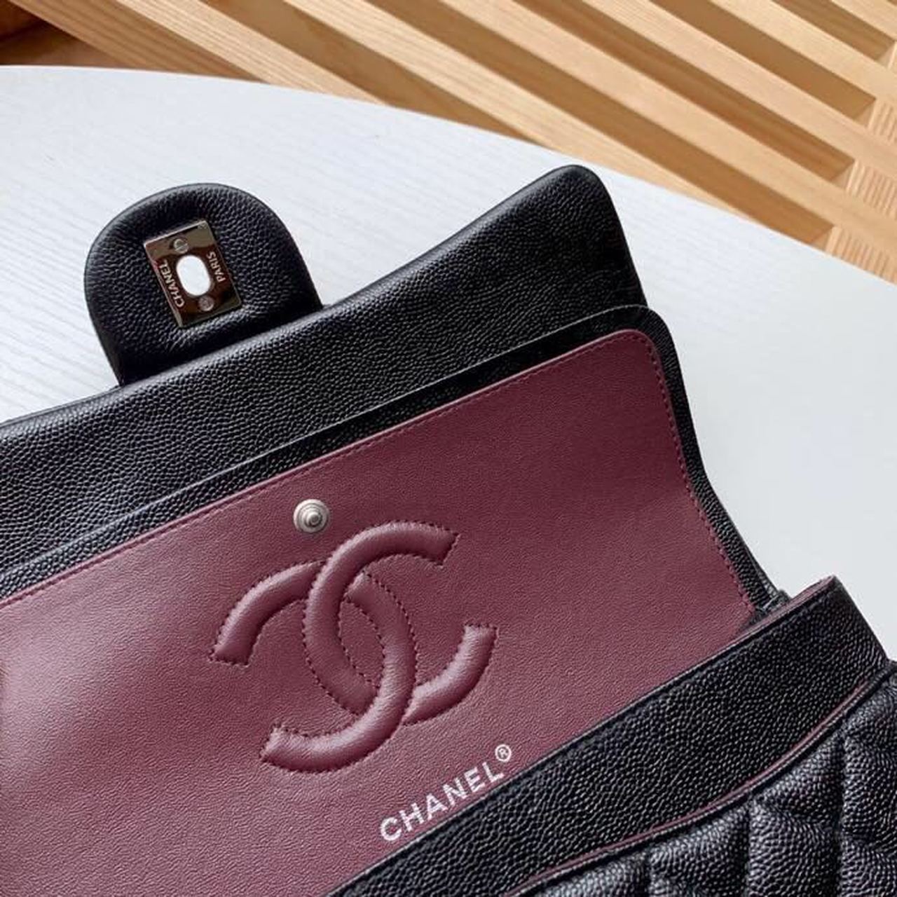 Chanel Classic Handbag Silver Hardware Black For Women, Women's Bags