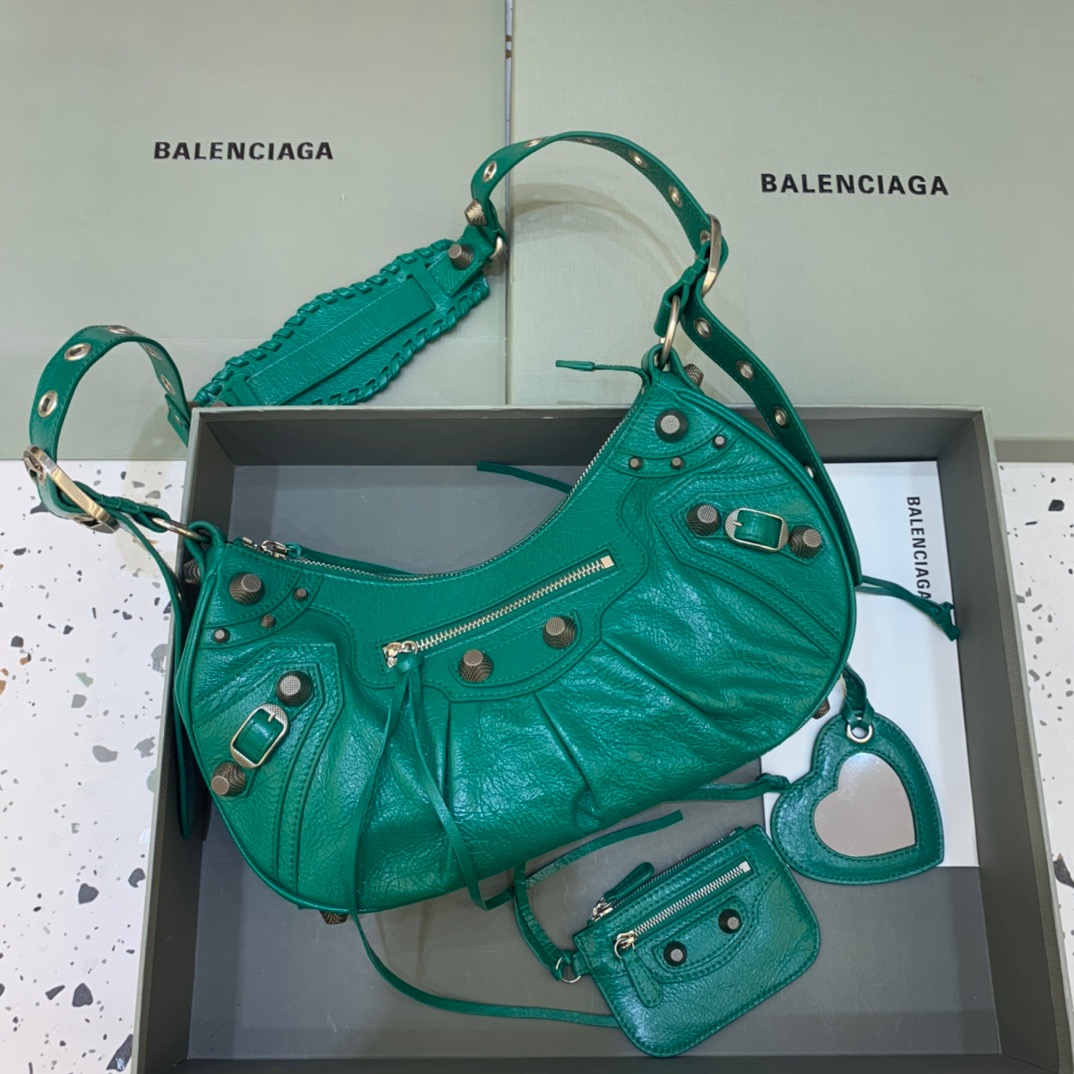 Balenciaga Le Cagole XS Shoulder Bag In Dark Green, For Women, Women's