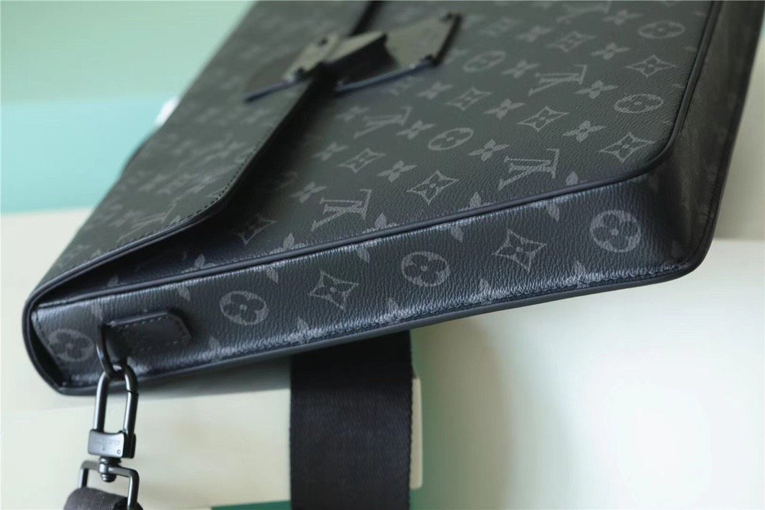 Louis Vuitton SLock Briefcase Monogram Eclipse Black For Men, Men's Bags, Shoulder And