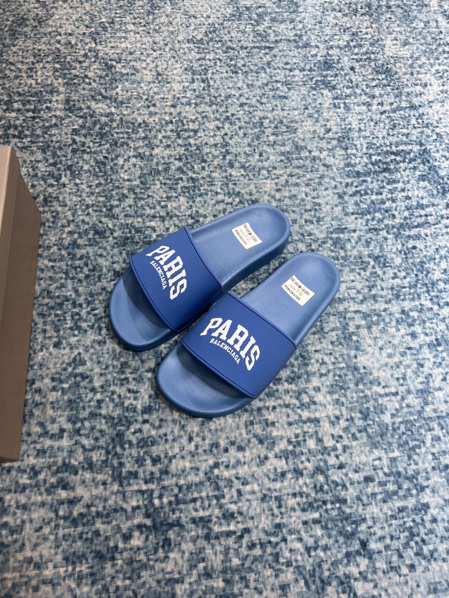 Balenciaga Pool Slide Sandal Blue For Women TemafesUS